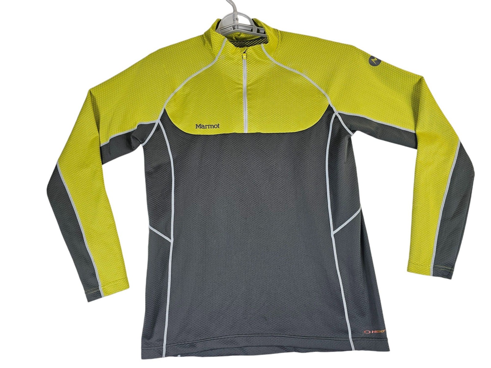 Marmot Neothermo™ 1/2 Zip Base Layer Shirt Size M Gray/Neon Yellow gallery