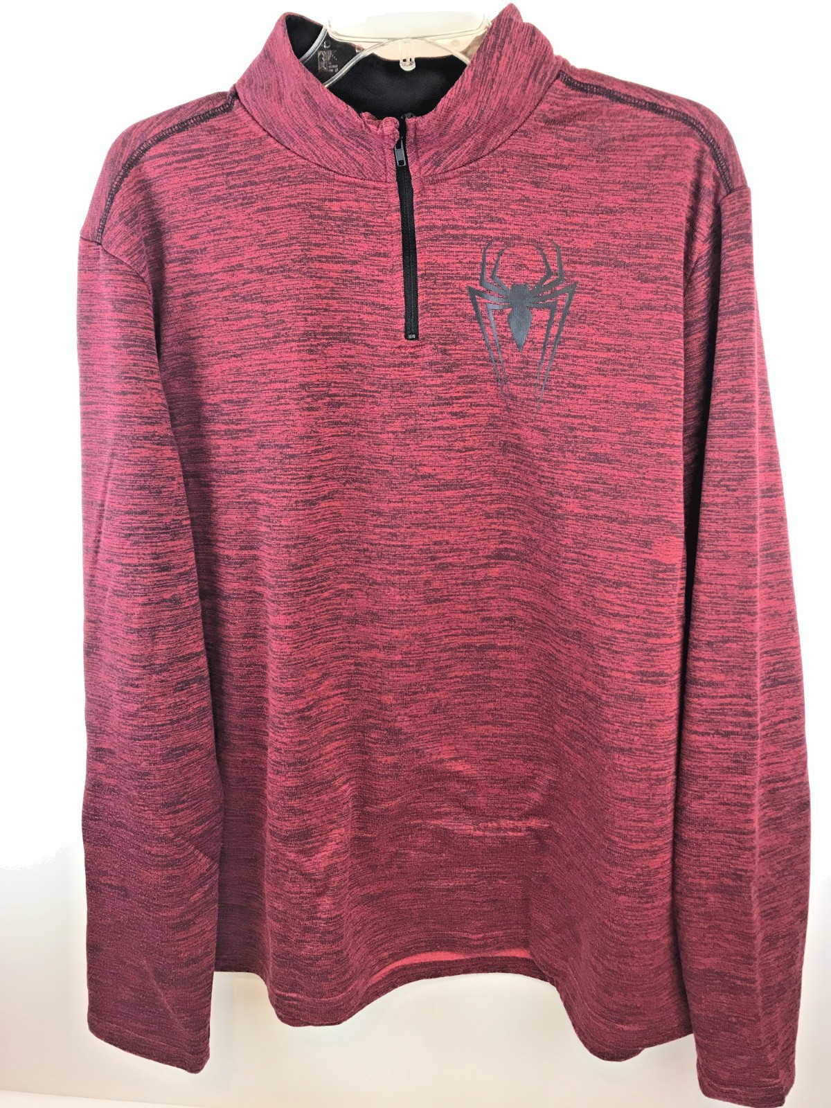 Marvel Spider Man Red 1/4 Zip Pullover Mock Neck Men's Long Sleeve T (42/44) gallery