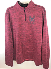 Marvel Spider Man Red 1/4 Zip Pullover Mock Neck Men’s Long Sleeve T (42/44)