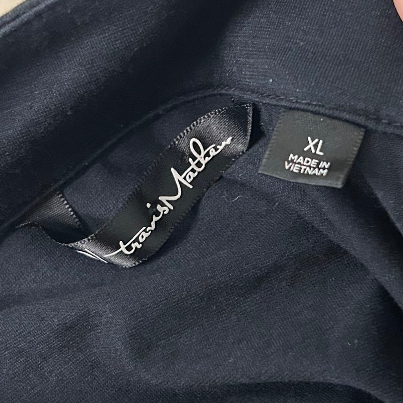Travis Mathew XL 1/4 Zip Pullover Golf Shirt Black Cotton Blend Long Sleeve Mens gallery
