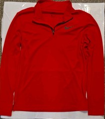 Nike Dri-FIT Men’s 1/4 Zip Mock Neck Pullover Red S Long Sleeve