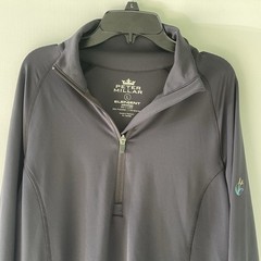 Peter Millar Element Wicking Jacket Black 1/4 Zip Cattail Creek Golf Size Large