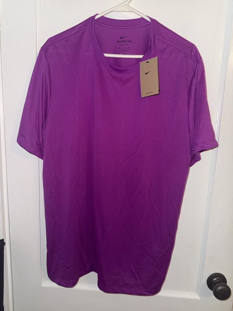 NWT Nike Mens XL Dri-Fit Purple Short Sleeve T Shirt Training Shirt DX0989-551