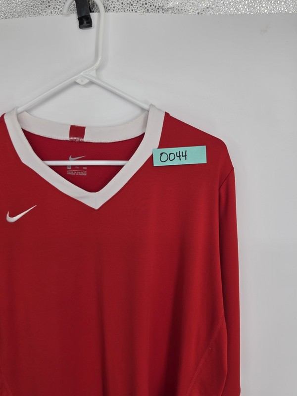 Nike XXL Men's Red/White Athletic Jersey V-Neck Long Sleeve. gallery