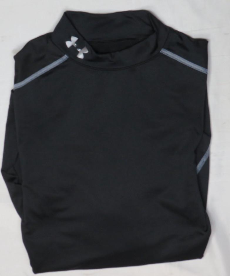 UA UNDER ARMOUR MENS MD BLACK COMPRESSION LS SHIRT UA S COLD GEAR MOCK NECK