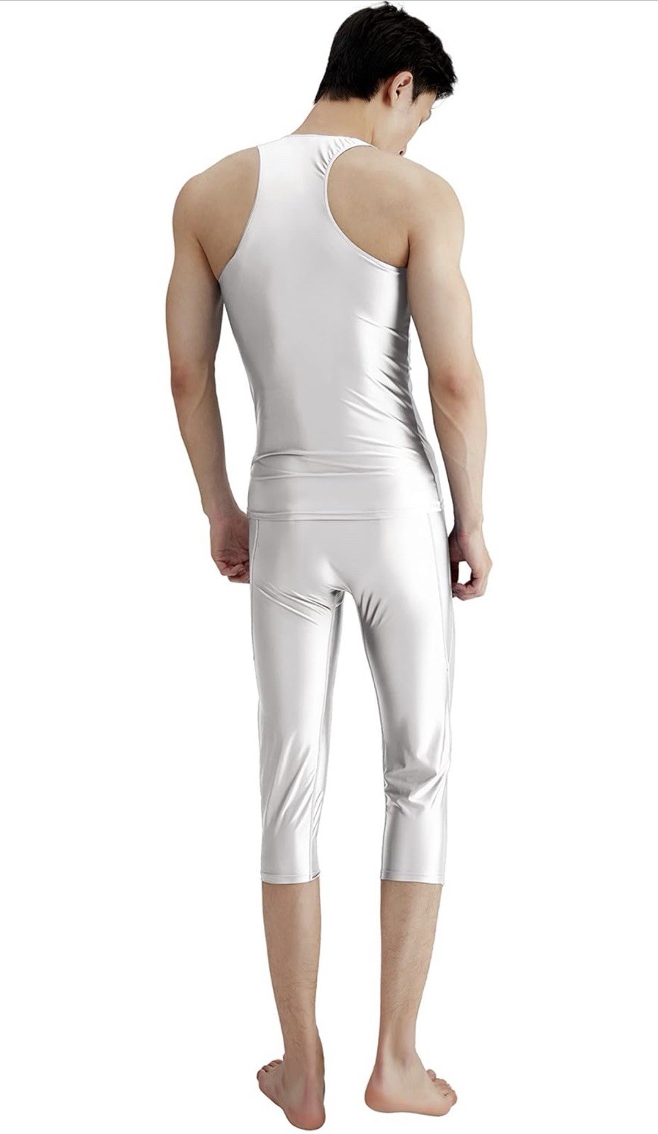 Amoresy Men’s Titan Racerback Tank Top Spandex Lycra sheer Nylon Medium M gallery