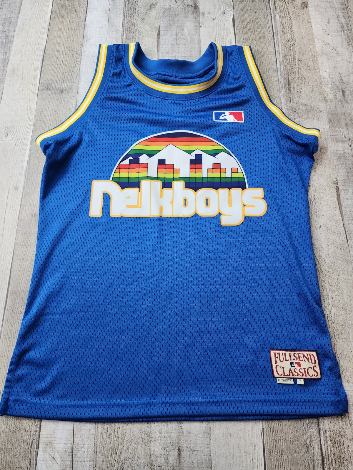Full Send Classics Nelkboys Denver Nuggets Logo Style Basketball Jersey Small gallery