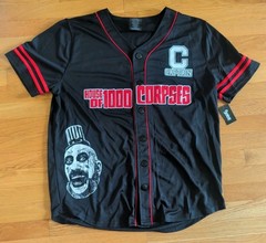 NWT House of 1000 Corpses Captain Spaulding baseball jersey sz XL horror