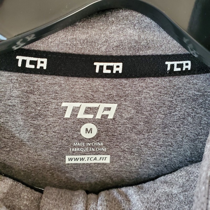 TCA Shirt Men's Medium Fusion Pro Quick Dry Long Sleeve 1/4 Zip Running Grey gallery
