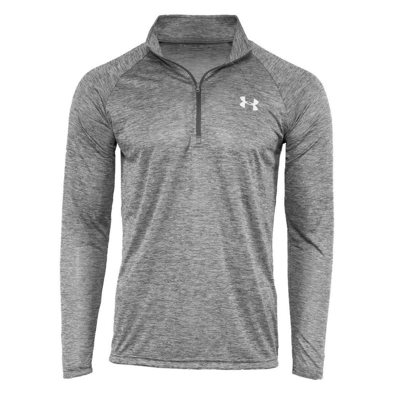 Under Armour Men's UA Tech Half Zip Pullover Top Space Dye Black Large gallery