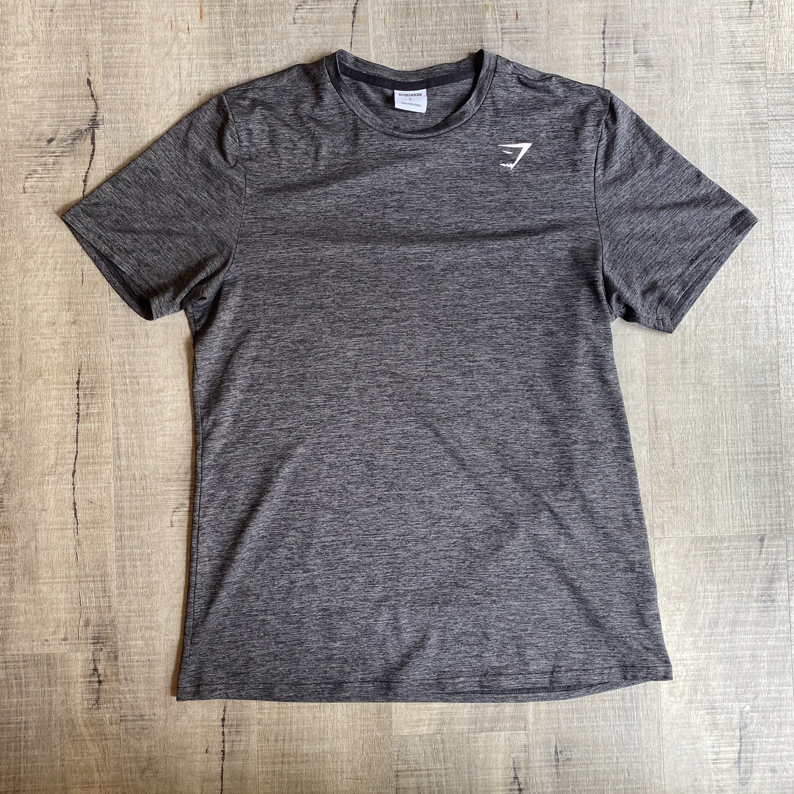 Gymshark T Shirt Mens Large Gray Marled Arrival Slim Fit Short Sleeve Gym Train gallery