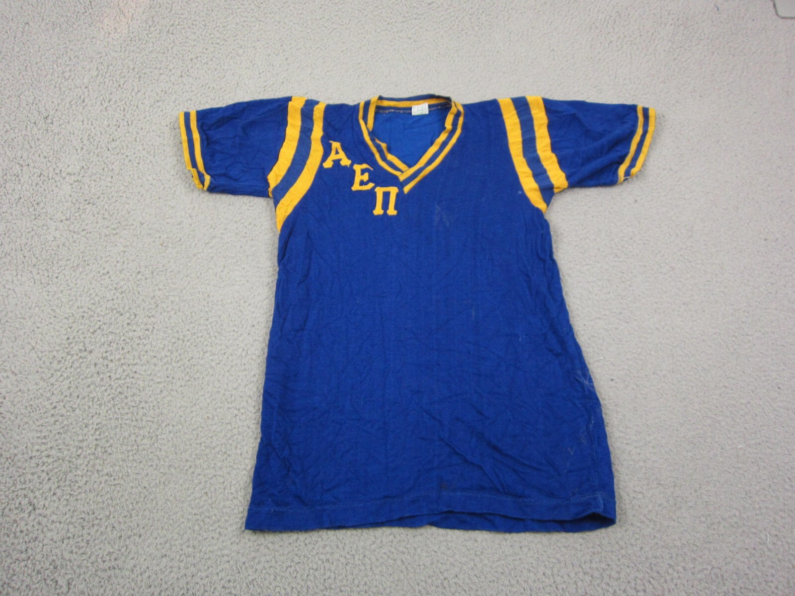 True Vintage 50s 60s College Jersey Mens Medium Blue Fraternity Short Sleeve gallery