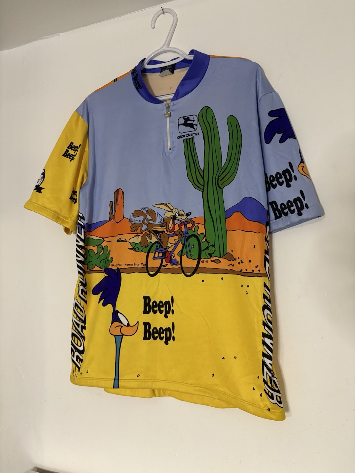 Giordana Cycling Looney Tunes Roadrunner Coyote 1993 Shirt Men’s Size 2XL gallery