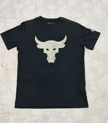 Under Armour Project Rock Brahma Bull Men’s XL T-Shirt Black Loose Fit Gym