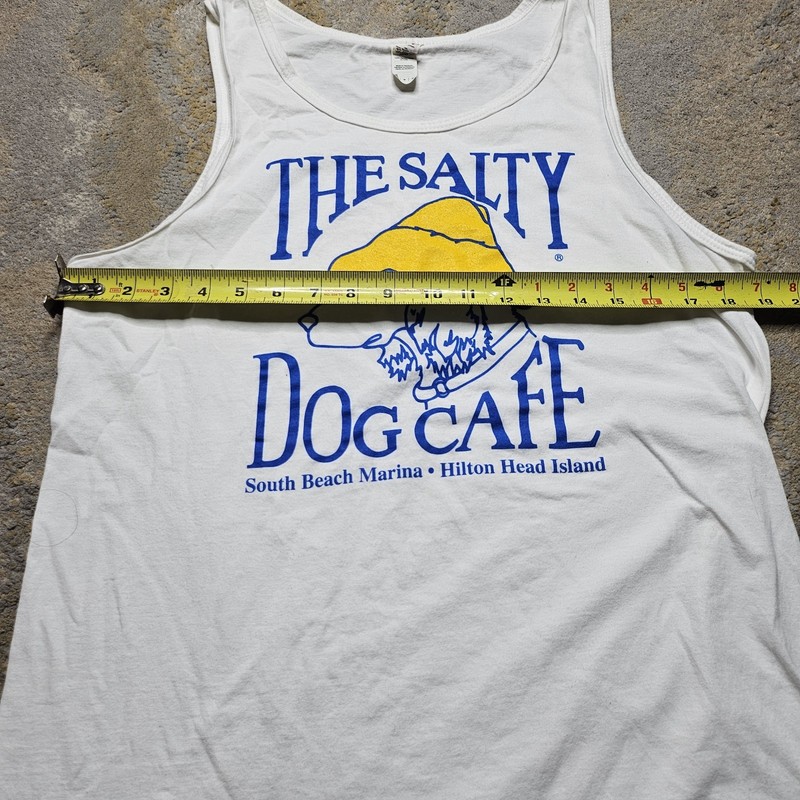 Vintage y2k Anvil The Salty Dog Cafe Shirt M Tank Top Muscle Beach Surf gallery