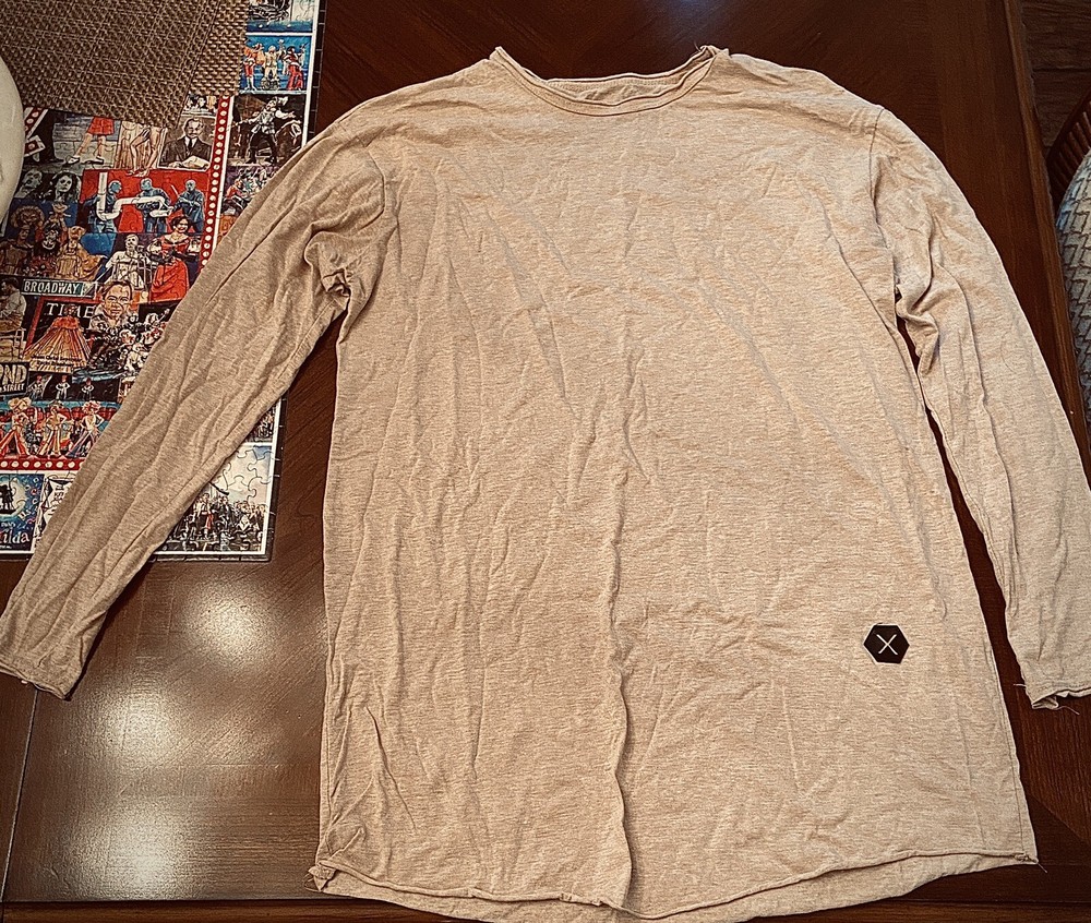 Khaki Long Sleeved Athletic Casual Thin Shirt (((SEND ANY OFFER YOU WANT‼️))