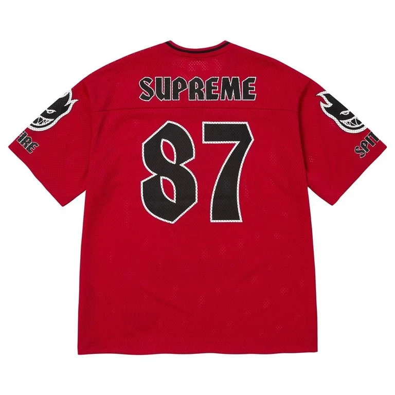 Supreme x Spitfire Football Jersey - Red - Size Large gallery