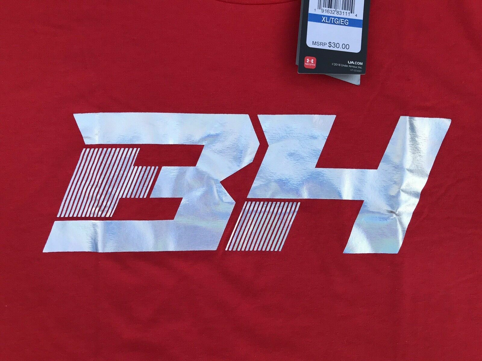 Under Armour BH34 Bryce Harper Men's Baseball T-Shirt Red & Silver 1317273-600 gallery