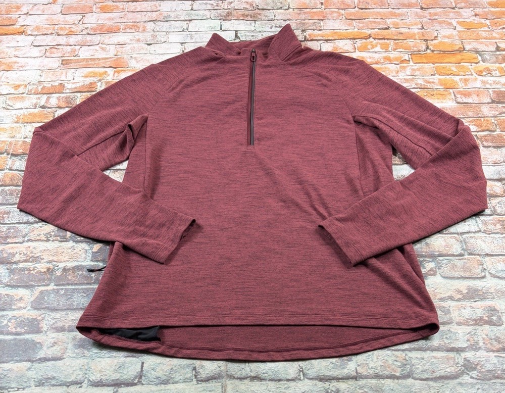 Lululemon Surge Shirt Mens M Pullover Warm Golf Running Hiking Maroon 1/4 Zip
