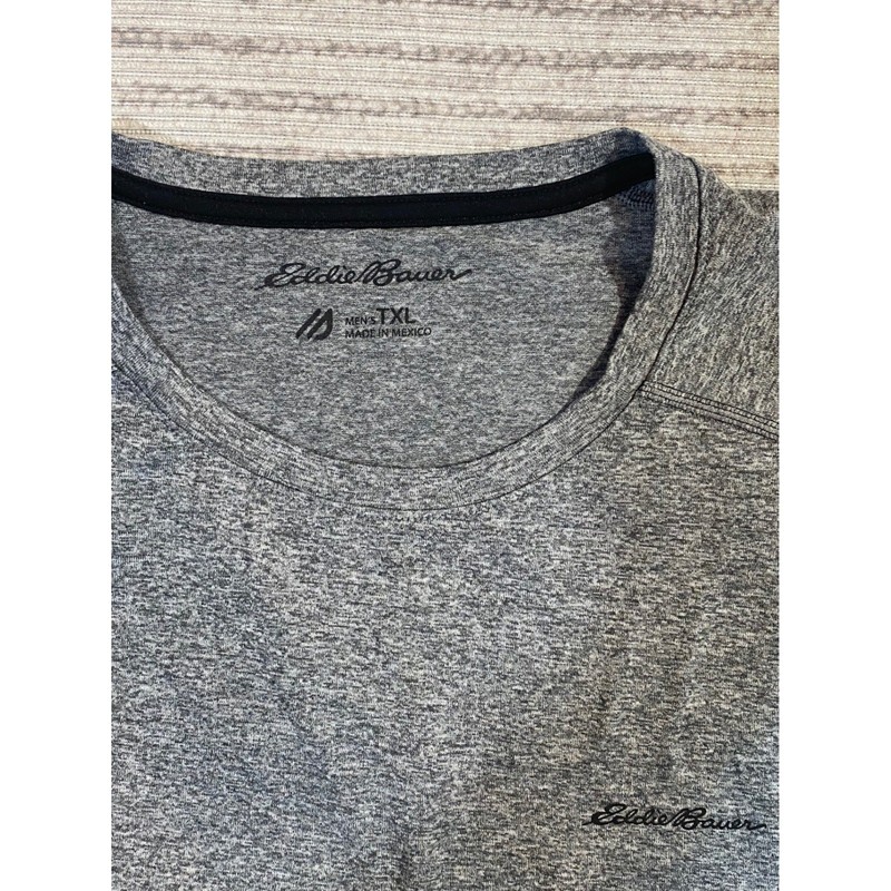 Eddie Bauer FreeDry Mens XL Tall Gray Heather Long Sleeve Performance Shirt T-XL gallery