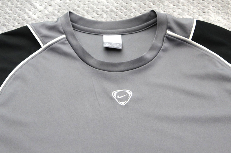 Nike Shirt Mens XL Gray Black Raglan Short Sleeve Colorblock Athletic Jersey Y2K gallery