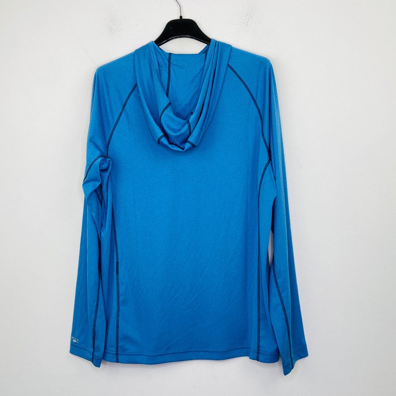 Simms Men's Small Shirt Blue Solarflex Hoody Thumbhole Pullover Flaw NWT CK15 gallery