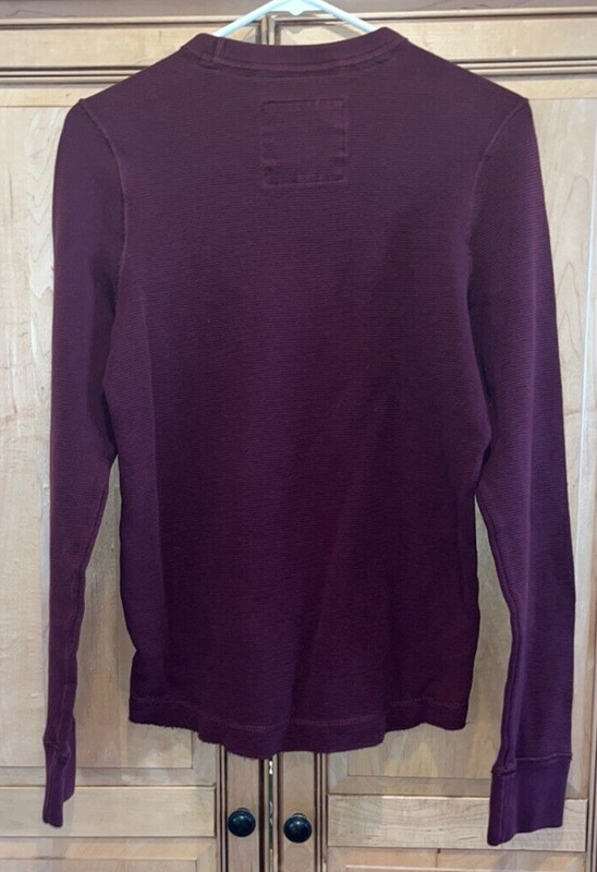 Hollister "Newport Beach" Men's Maroon 100% Cotton Thermal Shirt - Size M EUC gallery