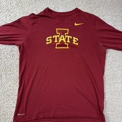 The Nike Tee Dri-FIT Iowa State Cyclones L/S Shirt BV1998-69W Mens L NCAA