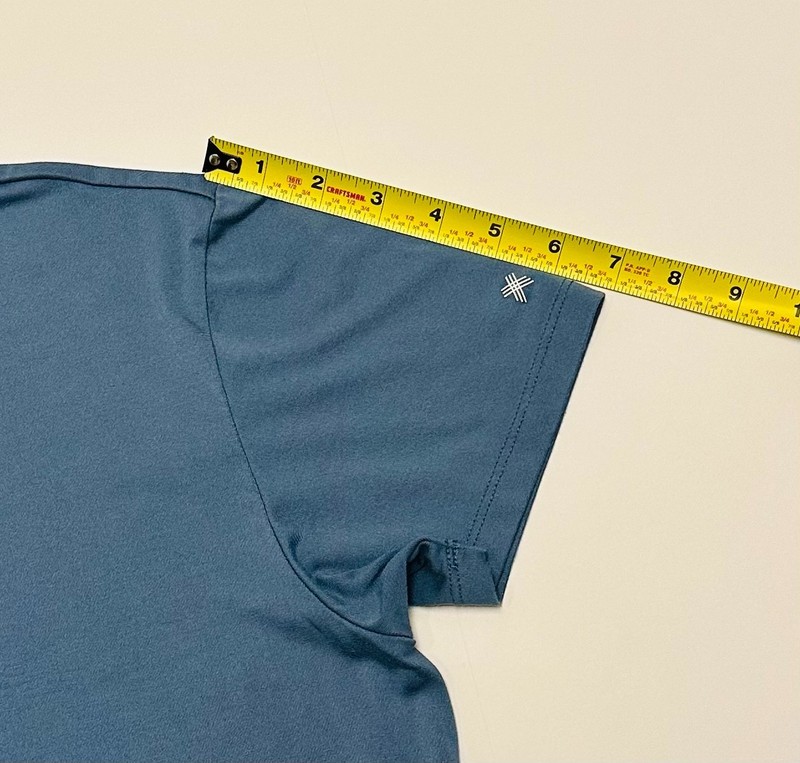 Kenneth Cole Active Mens Small Solid Blue Cotton Short Sleeve Shirt gallery