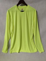 Hanes Cool Dri Size L Hi-Vis Yellow longsleeve