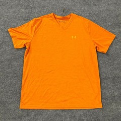 Under Armour Shirt Mens XXL Orange Heatgear V-Neck Loose Fit Athletic Training