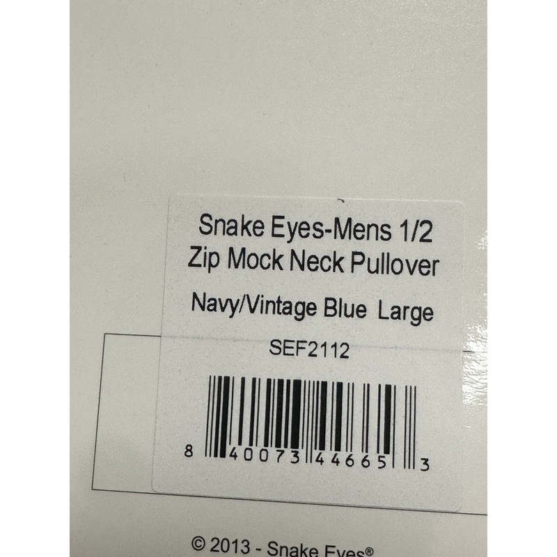 Snake Eyes Mens 1/2 Zip Long Sleeve Pullover Shirt Polyester Blue NWT Large gallery