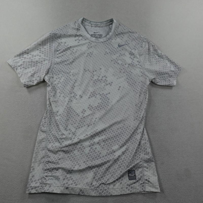 Nike Pro Combat Shirt Mens Small Gray Camo Fitted Compression Tee 435930 gallery