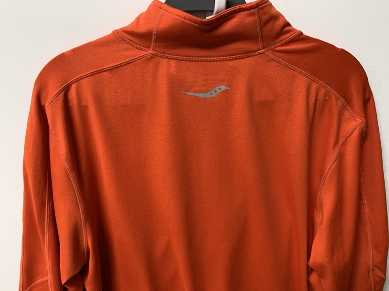 Saucony Men's Orange 1/4 Zip Pullover Mock Neck Long Sleeve Large gallery