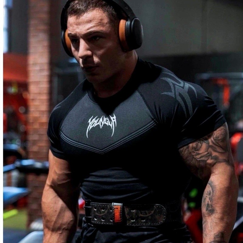 YOUNGLA (SOLD OUT) - 4041 - WARRIOR COMPRESSION TEES - BLACK - SIZE SMALL gallery