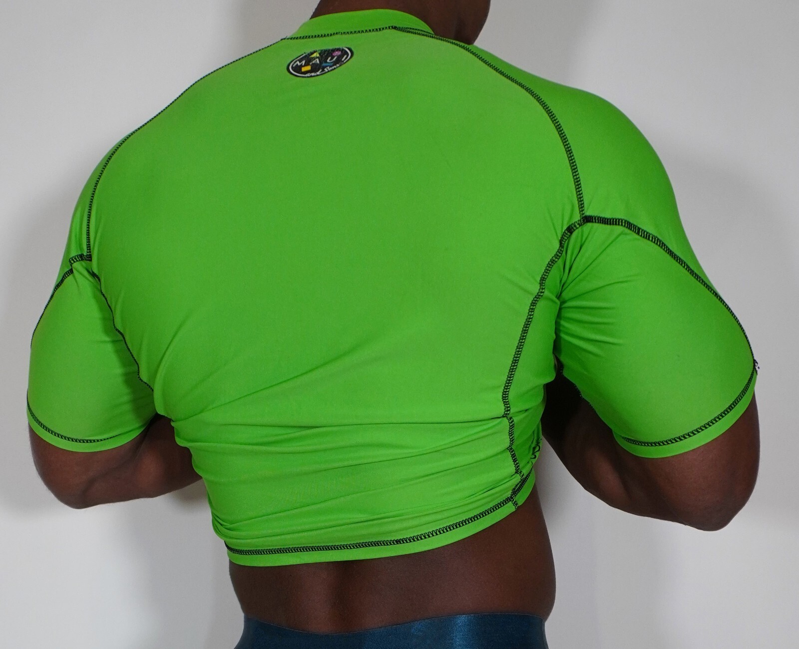MEN'S BRIGHT GREEN NYLON SHIRT LARGE gallery