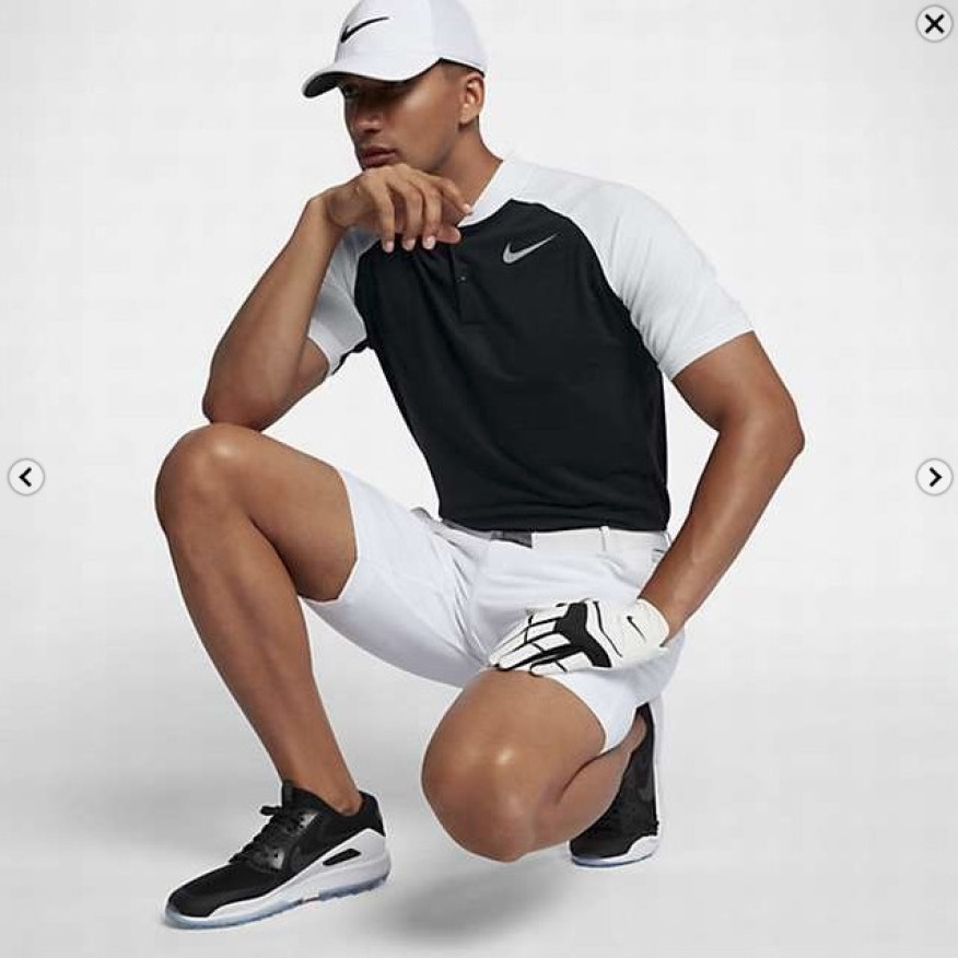 NEW $80 Nike Mens Modern Fit Transition Dry Wool Blend Golf Polo 833079-010, S gallery