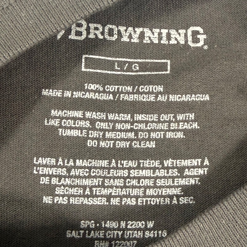 Browning Men’s T-Shirt Large Gray Buckmark Logo Casual Sportswear NWT Cotton gallery