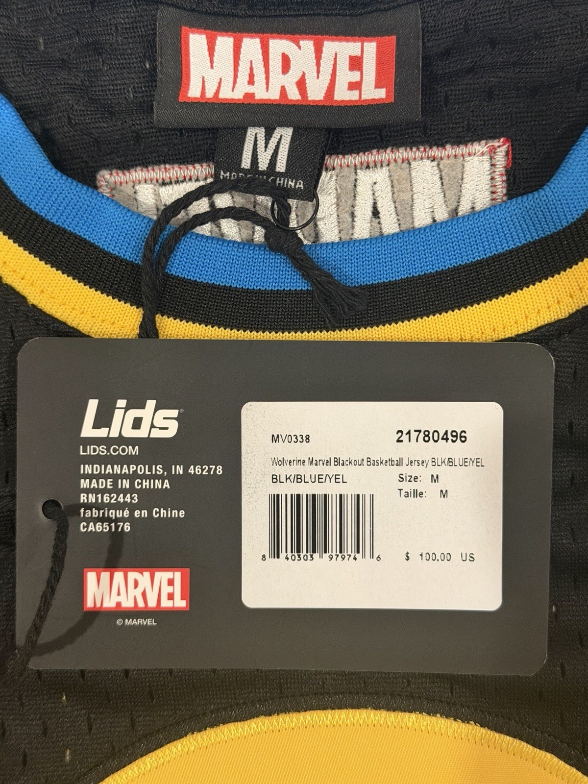 Marvel Wolverine Men's Basketball Jersey Tank Top M Black Lightweight Sleeveless gallery