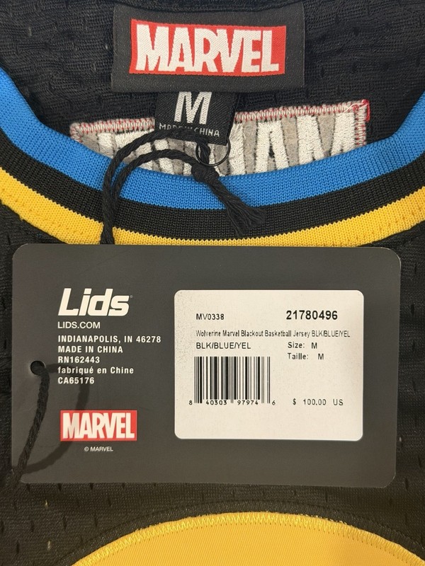 Marvel Wolverine Men's Basketball Jersey Tank Top M Black Lightweight Sleeveless gallery