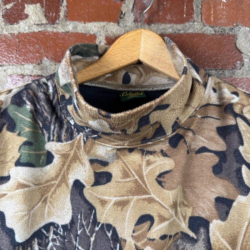 Cabela's Shirt Mens Medium Advantage Camo Gore Windstopper Mock Neck Hunting USA gallery
