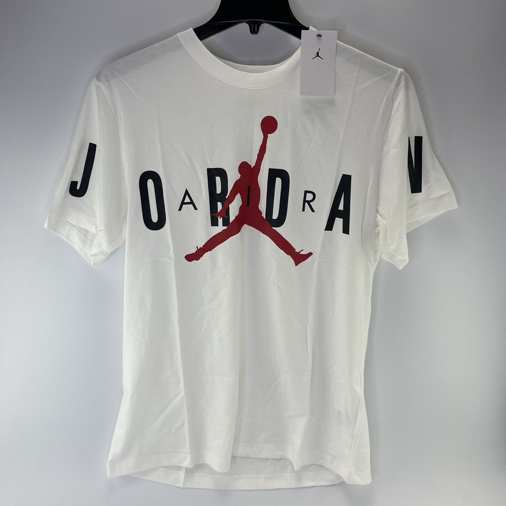 Nike Air Jordan Mens Stretch T-Shirt White DV1445-100 Logo Jumpman Sz Large