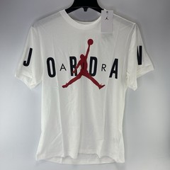 Nike Air Jordan Mens Stretch T-Shirt White DV1445-100 Logo Jumpman Sz Large