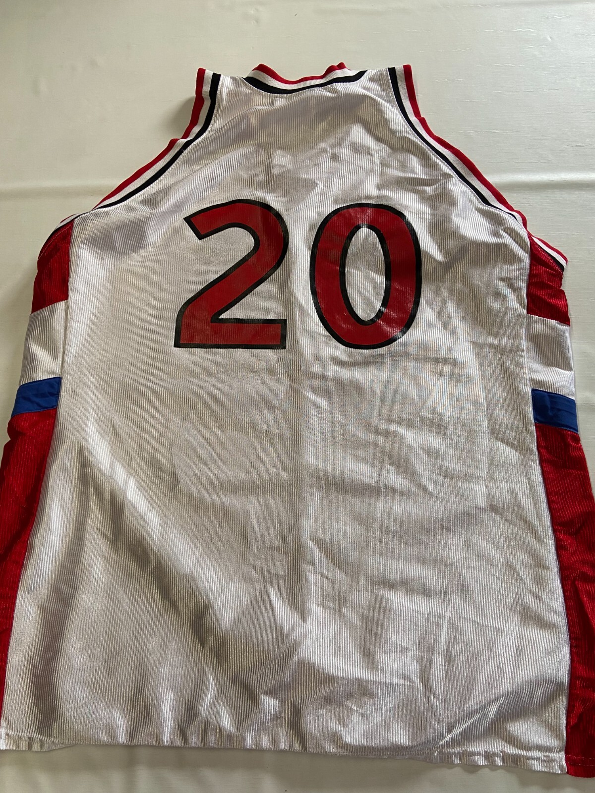 Mens POWERS White Vintage #20 Spartans Basketball Jersey Sz 46 gallery