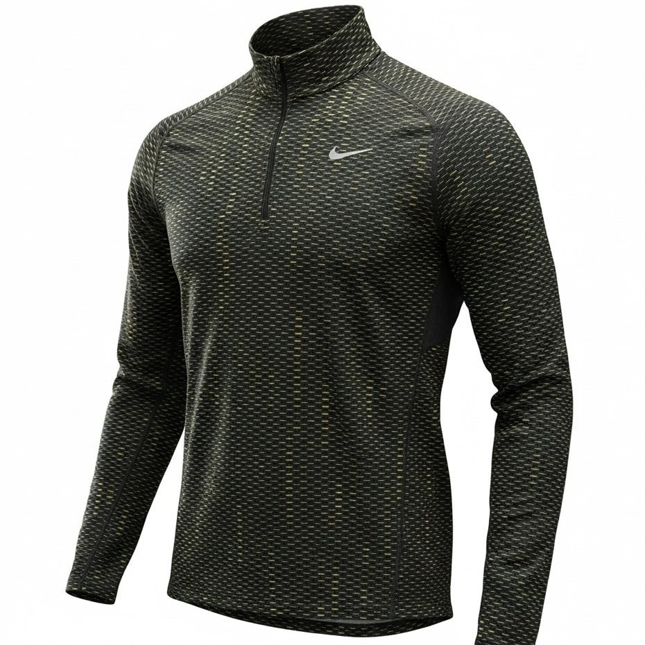 Nike Dri-FIT Racer Half-Zip Running Training Shirt Geometric Design Men's Large gallery
