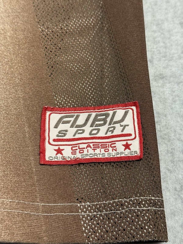 Vintage FUBU Jersey 05 White Red Gradient Mesh Football Shirt XXXL Hip Hop Y2K gallery