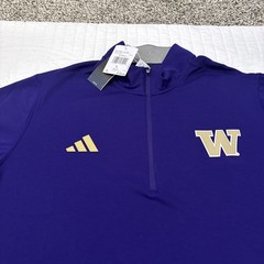 Washington Huskies Large Long Sleeve 1/4 Zip Pullover Purple Gray Mode NWT