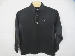 Callaway Opti-Dri Pullover Mens 2XL Black 1/4 Zip Golf Performance Mock Neck