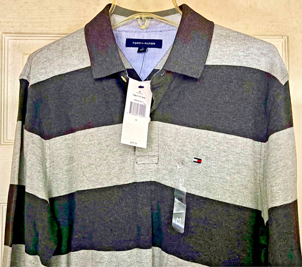 NEW/NWT Men's MED TOMMY HILFIGER Sport Casual Dress Rugby Pullover Polo Shirt