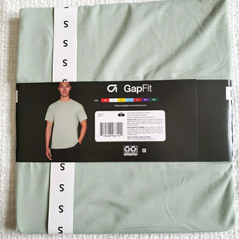 GapFit T Shirt Mens Size Small S Green Short Sleeve Running Performance Gap NEW gallery